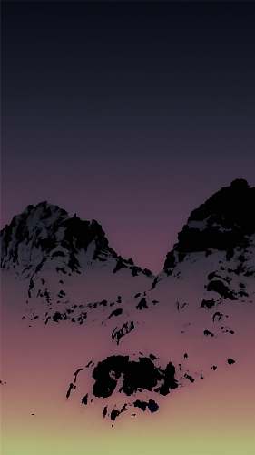 flock icy mountain scenery grey