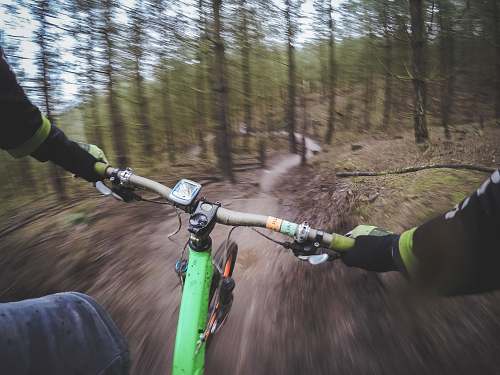 bicycle man riding green bicycle sport