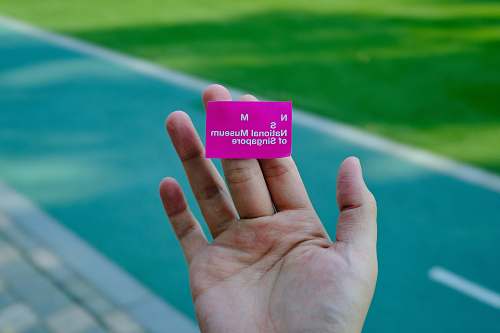 person pink card on hand human