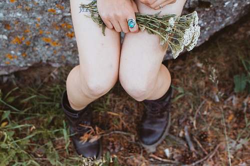 woman woman wearing brown leather boots leg