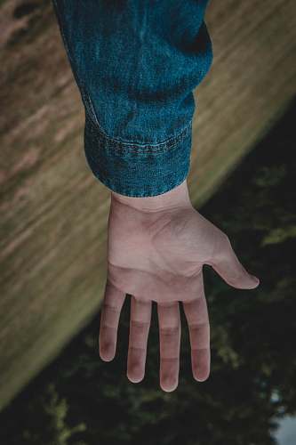 person blue denim jacket human