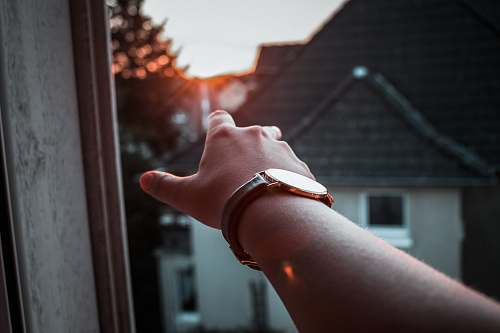 human brown wristwatch person