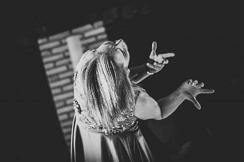 black-and-white grayscale photography dancing woman grey