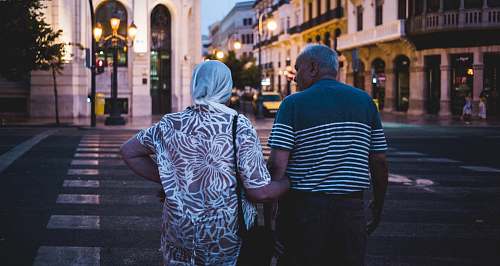 person man and woman on road human
