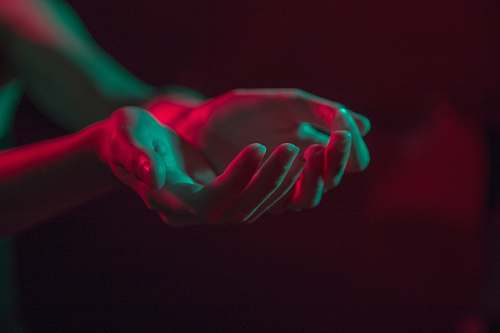 hands person hand neon