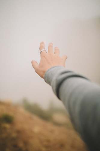 human shallow focus photo of person's hand wearing silver-colored ring person