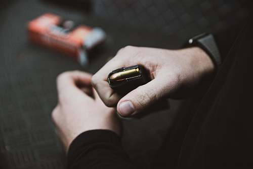 person black bullet cartridge finger