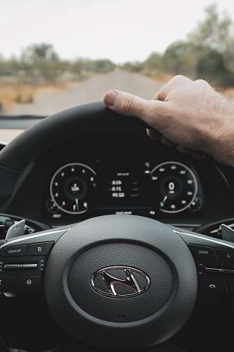 person black Hyundai steering wheel transportation