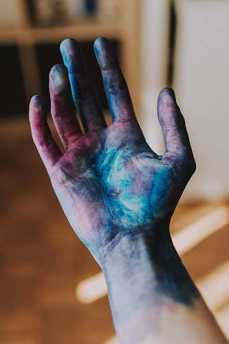hand human painted left hand close-up photography finger
