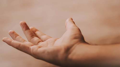 person left human hand open finger
