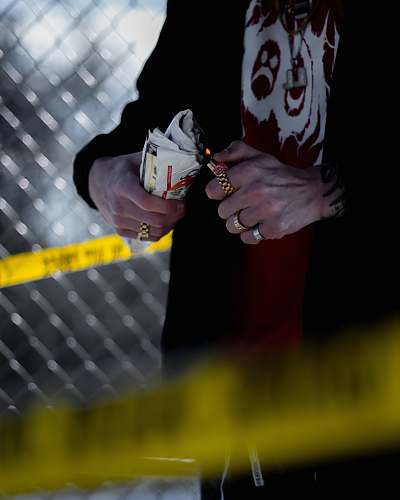 person person holding lighter and paper finger