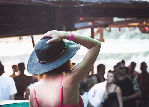 hat woman wearing black fedora hat woman