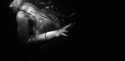 black-and-white grayscale photo of woman woman