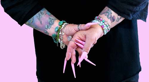 human black shirt hand