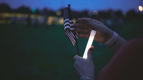 human flaglet of USA hand