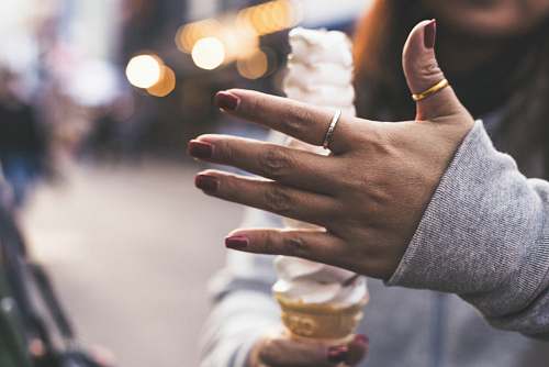 human right human hand with silver-colored ring finger