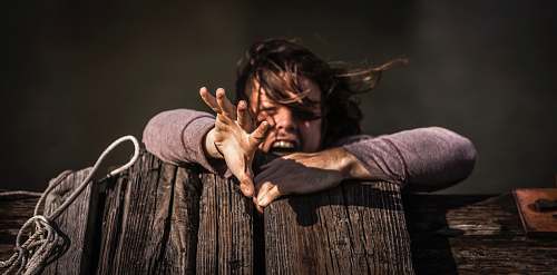 human woman holding on brown wooden plank nashville