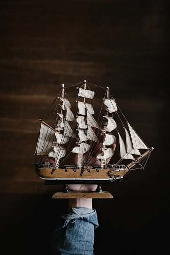 denim white and brown galleon ship forearm
