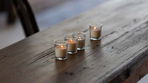 wood four votive candles hardwood