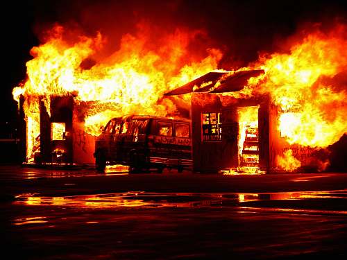 flame flaming house and vehicle during daytime phoenix