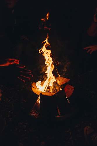 human two people near bonfire people