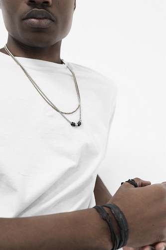 jewelry men's black crew-neck shirt accessories