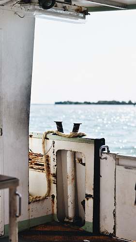 handrail white boat banister