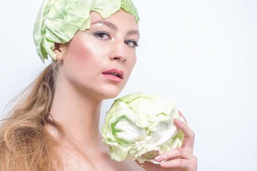 clothing woman with hea dof cabbage human