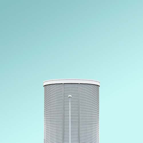 building gray high-rise building blue