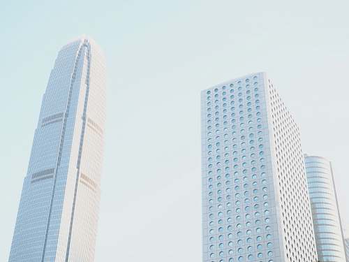 building man's eye view of buildings city