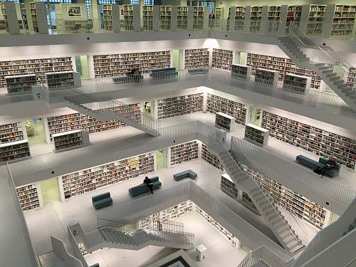 library photo of 5-story library building interior design