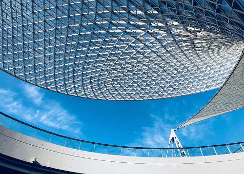 building photo of opened ceiling blue