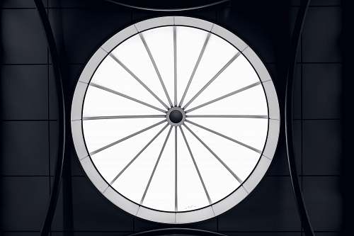 building round white and gray wheel illustration skylight
