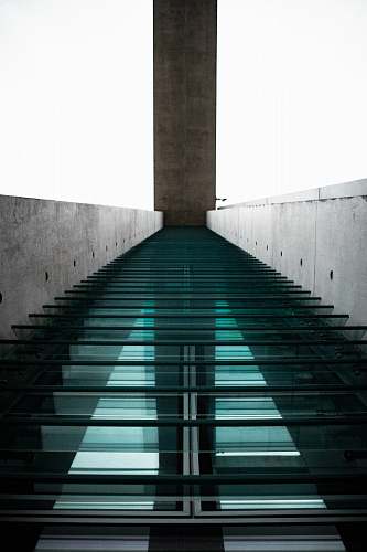 handrail gray empty bridge staircase