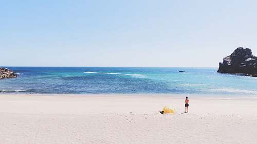 coast topless person at beach ocean