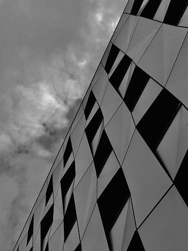 nature black and white building wall across white clouds building