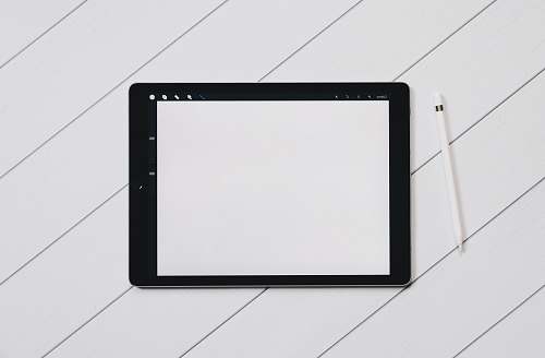 black black drawing tab on white table blank