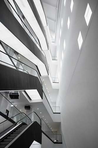 building black escalator banister