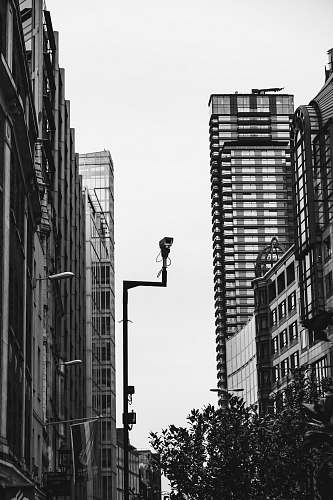 building black lamp post near building office building
