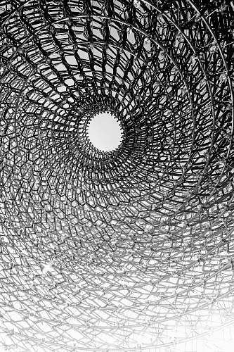 grey black metal spiral ceiling spiral