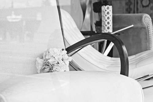 grey bouquet on armchair chair