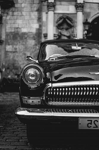 automobile classic black vehicle car