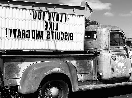 vehicle gray and white delivery truck love