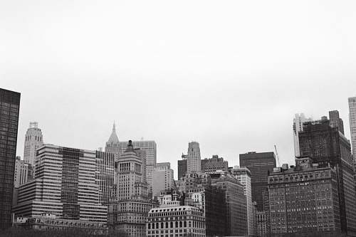 building gray scale photo of city city