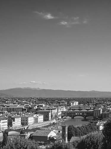 nature grayscale photo of city landscape