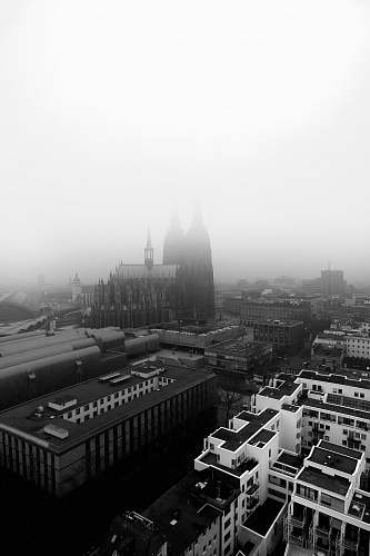 building grayscale photography of city buildings city
