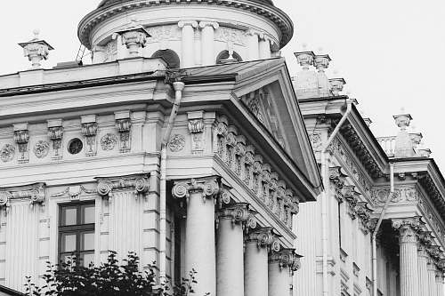 architecture grayscale photography of concrete building building