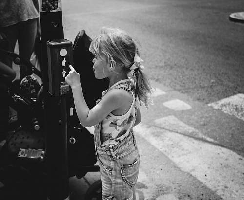 human grayscale photography of girl person