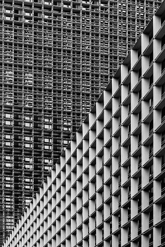 building grayscale photography of high-rise buildings office building