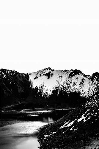 mountain grayscale photography of mountain nature
